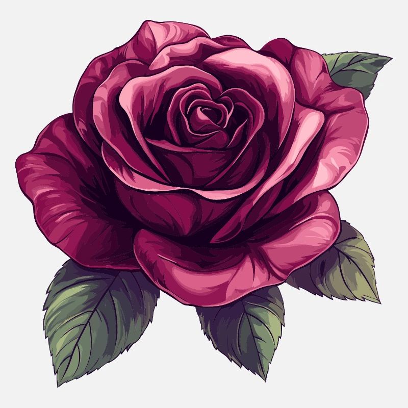 Dunkelrose Blütenillustration