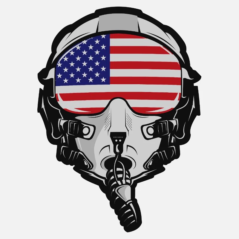 US Pilot Helmet with American Flag