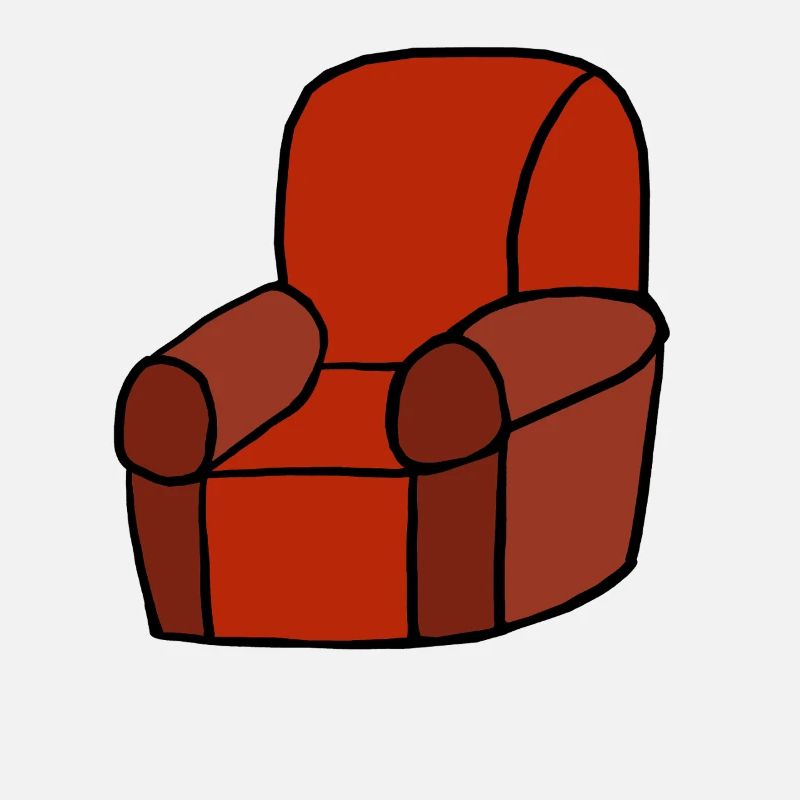 Roter Lounge-Sessel Silhouette