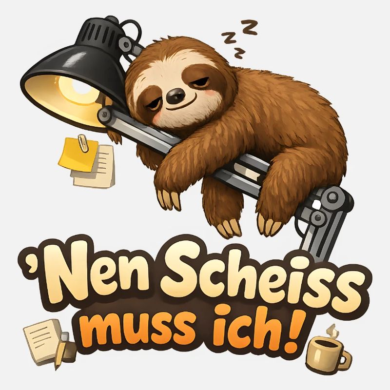 Faultier Nen Scheiß muss ich Spruch Homeoffice