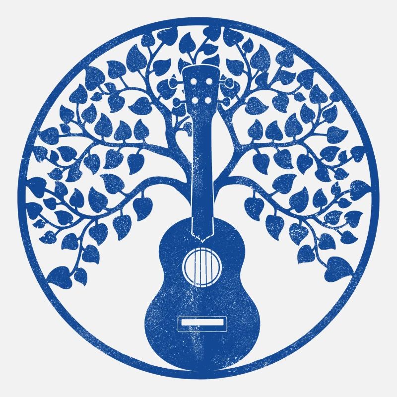 Ukulele tree mandala blue
