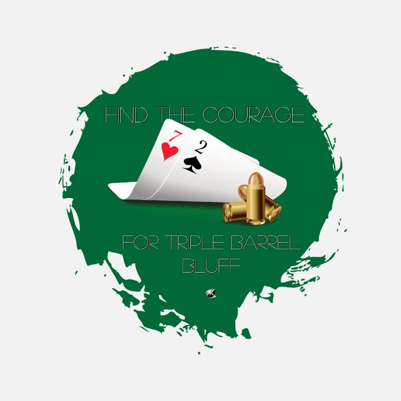 Two playing cards and three balls triple barrel
