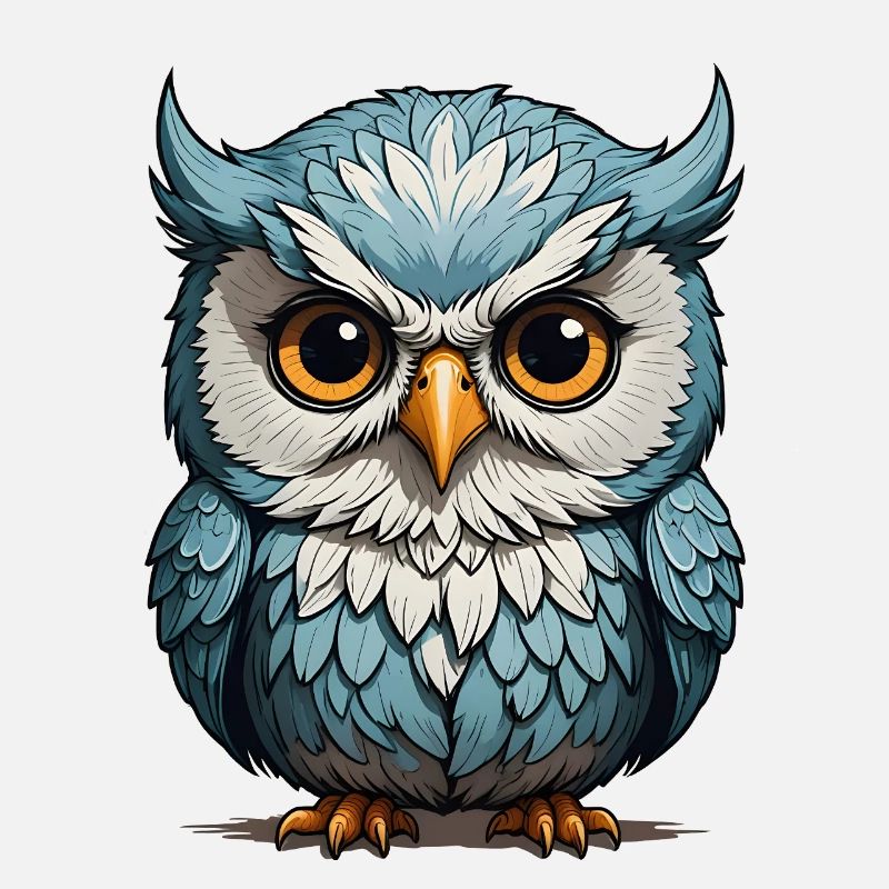 Blauäugige Eulenillustration