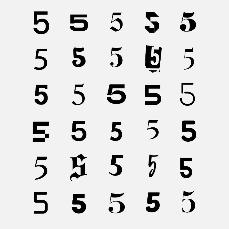number 5 mosaic design 