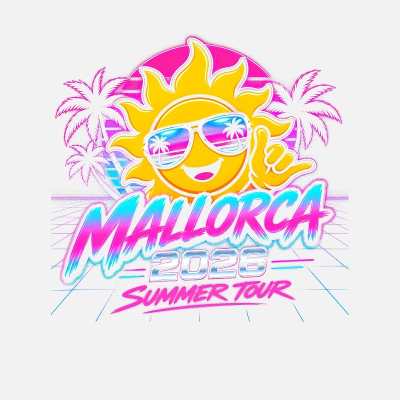 Mallorca Retro Neon Sonnenbild