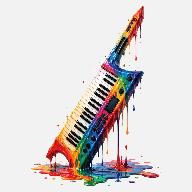Keytar mit tropfenden Farben