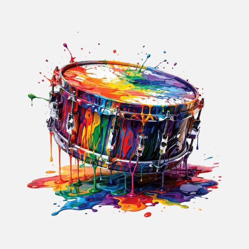 Snare drum with dripping paint