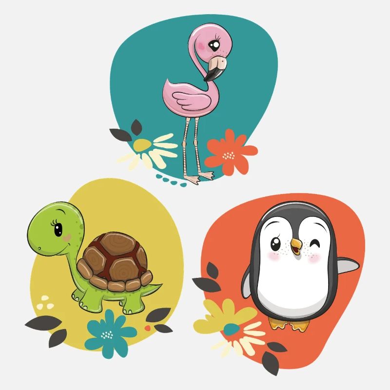 Flamingo Turtle Penguin
