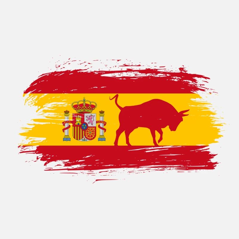 Spanien Flaggen Design mit Stier / Geschenk Madrid