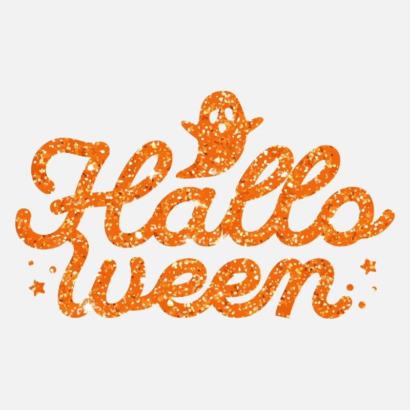 Halloween Orange Glitter Ghost