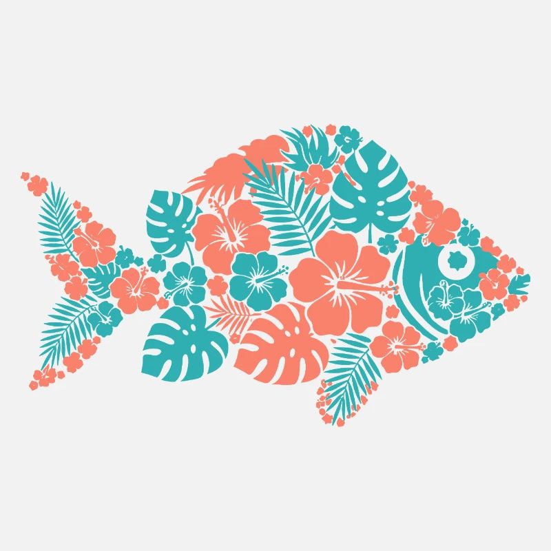 Silhouette du poisson fleur tropical