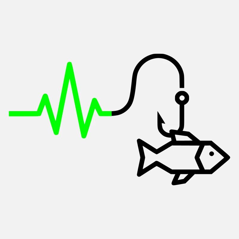 ECG Heart Rate Fish Hook Outline