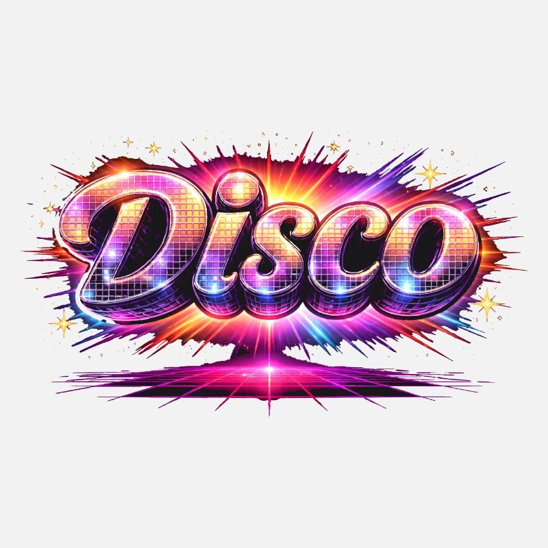 Disco Schriftzug Neon 80er Stil 