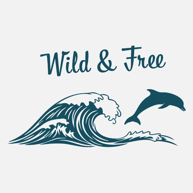 Wild & Free Ocean Wave Dolphin Surf Beach Vibes