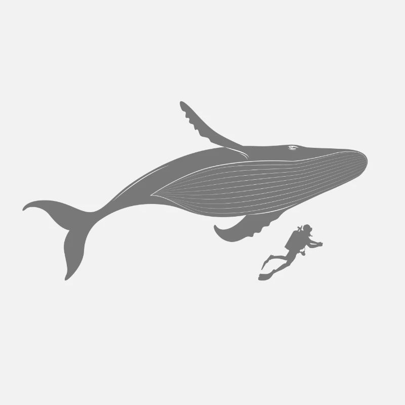 Plongeur avec baleine à bosse