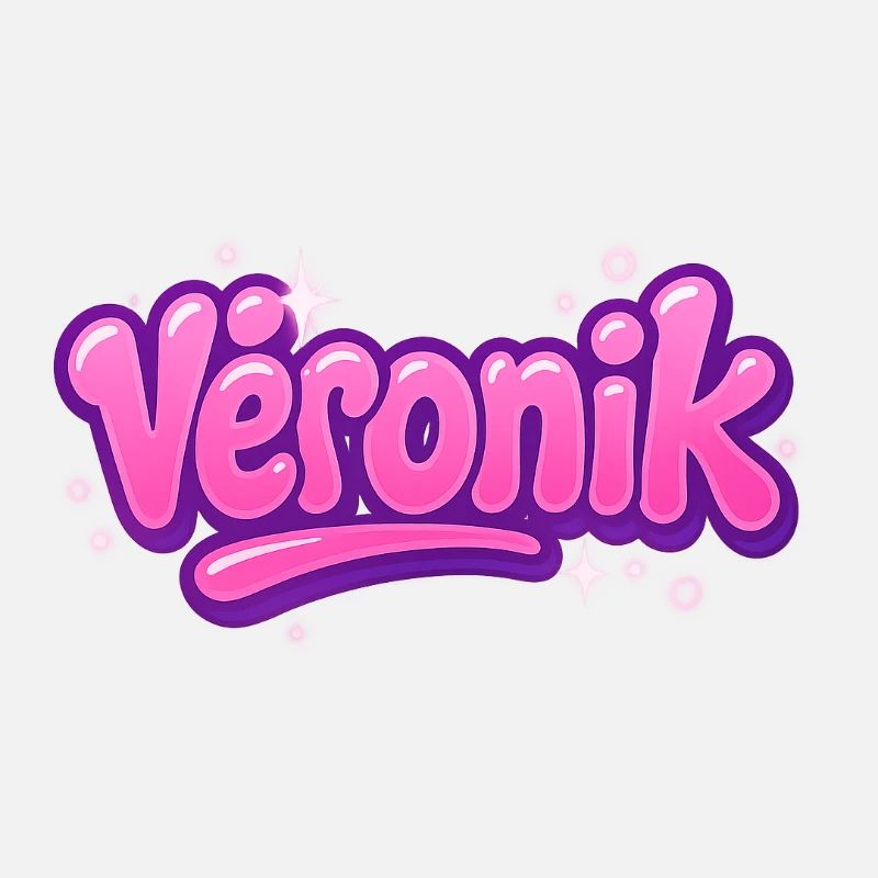 Veronik Graffiti Name Bubble Pink Purple