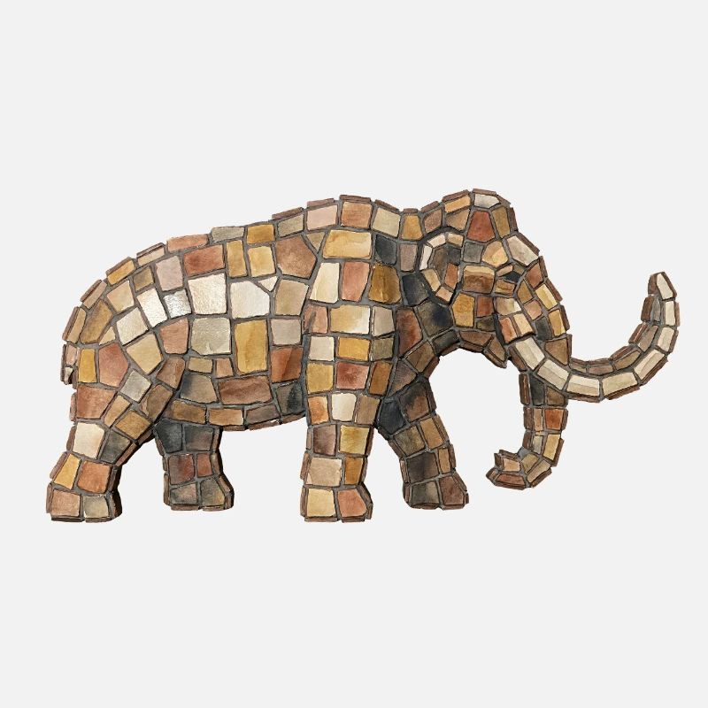 Mammoth Mosaic - Rustic Prehistoric Gift