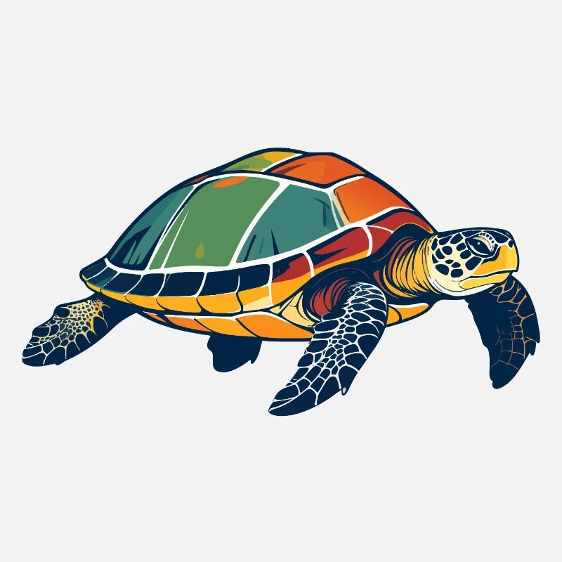 Colorful Sea Turtle Pop Art