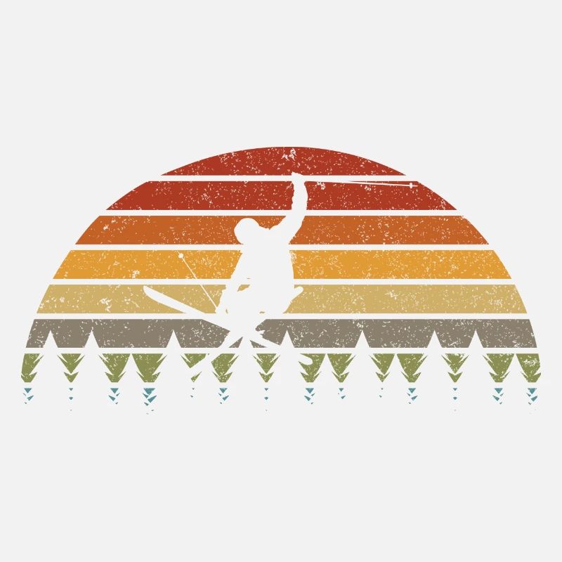 Sunset Snowboarder im Pines Retro Tee