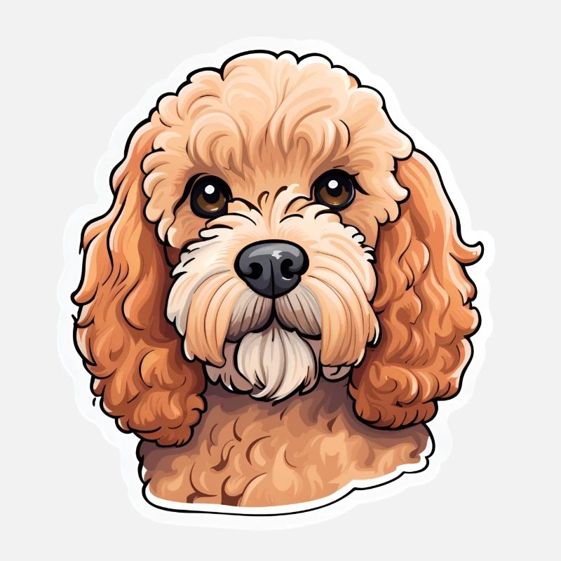 Portrait d’illustration cavapoo mignon