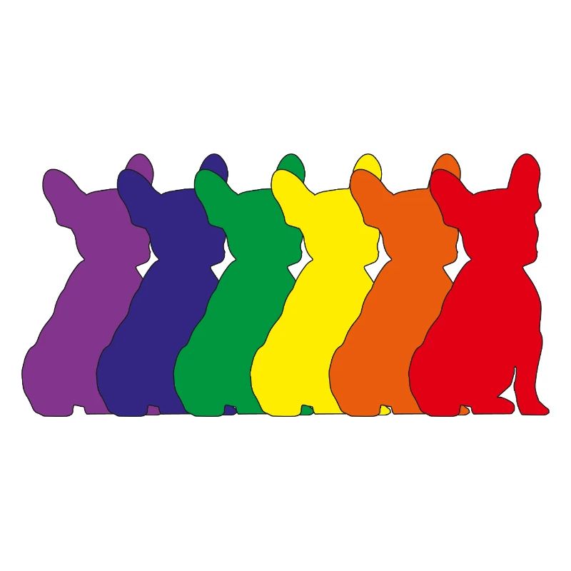 Silhouette de bouledogue français sur la palette de couleurs