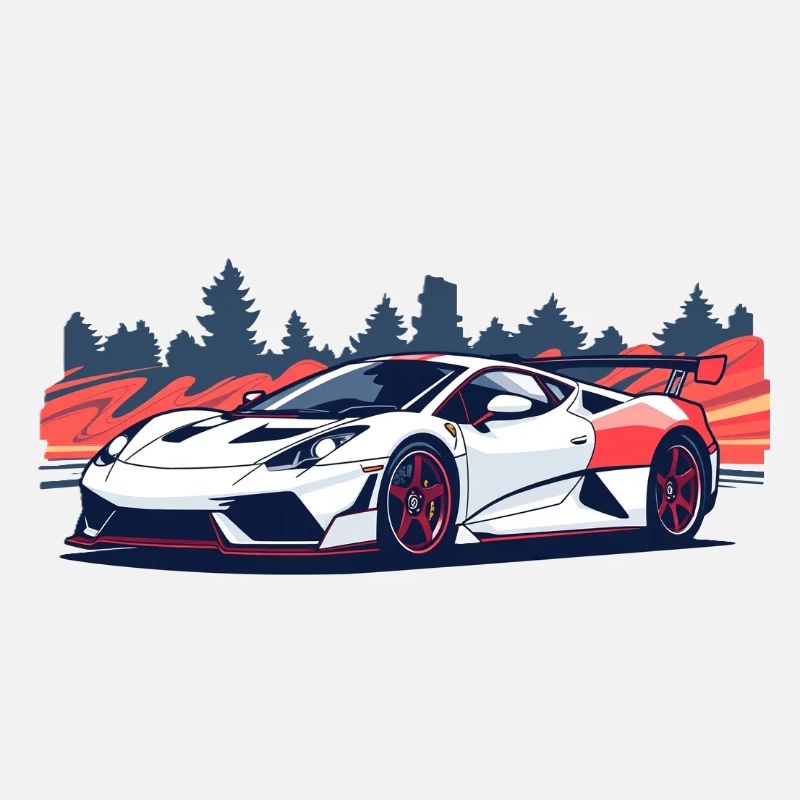 Racing supercar with a red accent