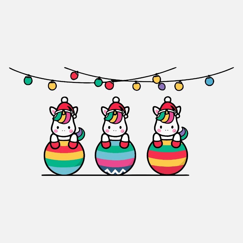 3 Einhörner Weihnachtskugeln Freunde