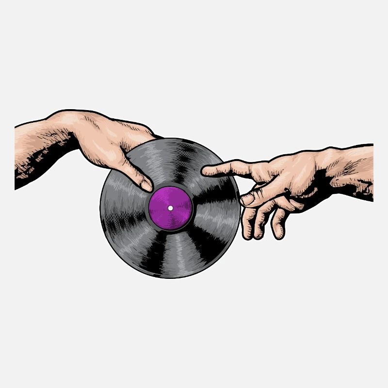 Hands Touching Vinyl Record Art