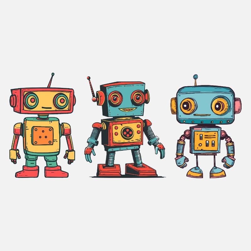 Nostalgic Retro Robot Illustration