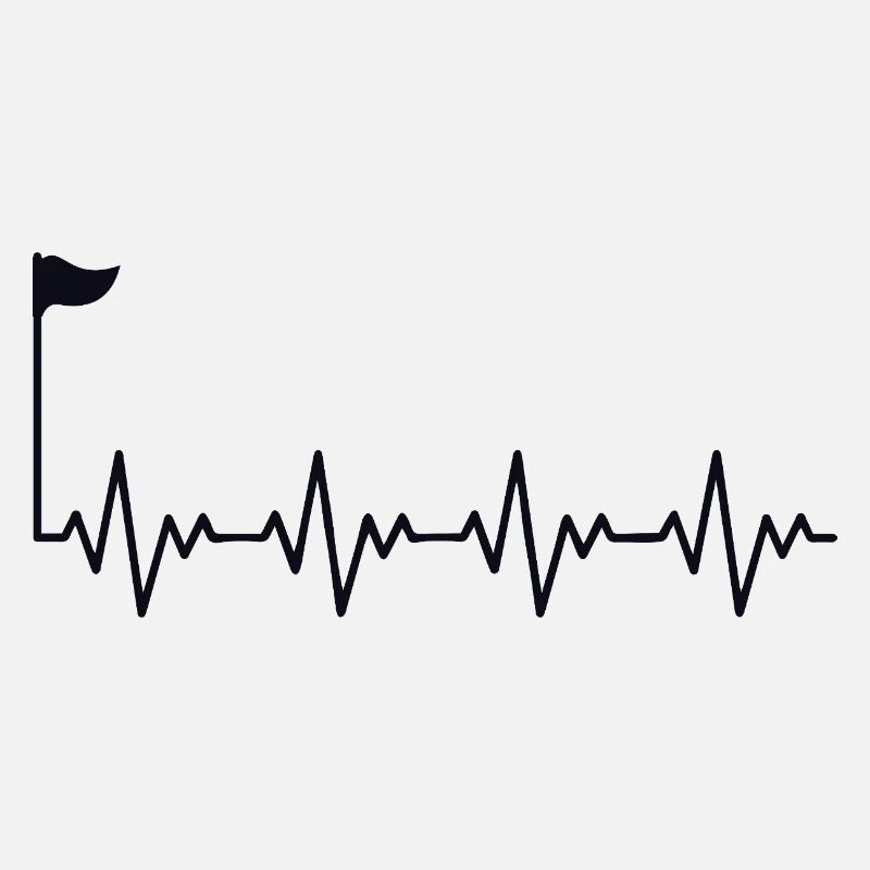 Golf Golfer Golf Golf Hole avec drapeau ECG Battement de cœur