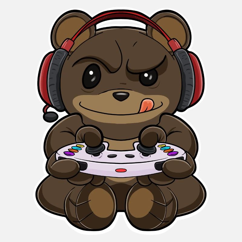Bear With Gaming Controller I Funny Gaming I Gamer
