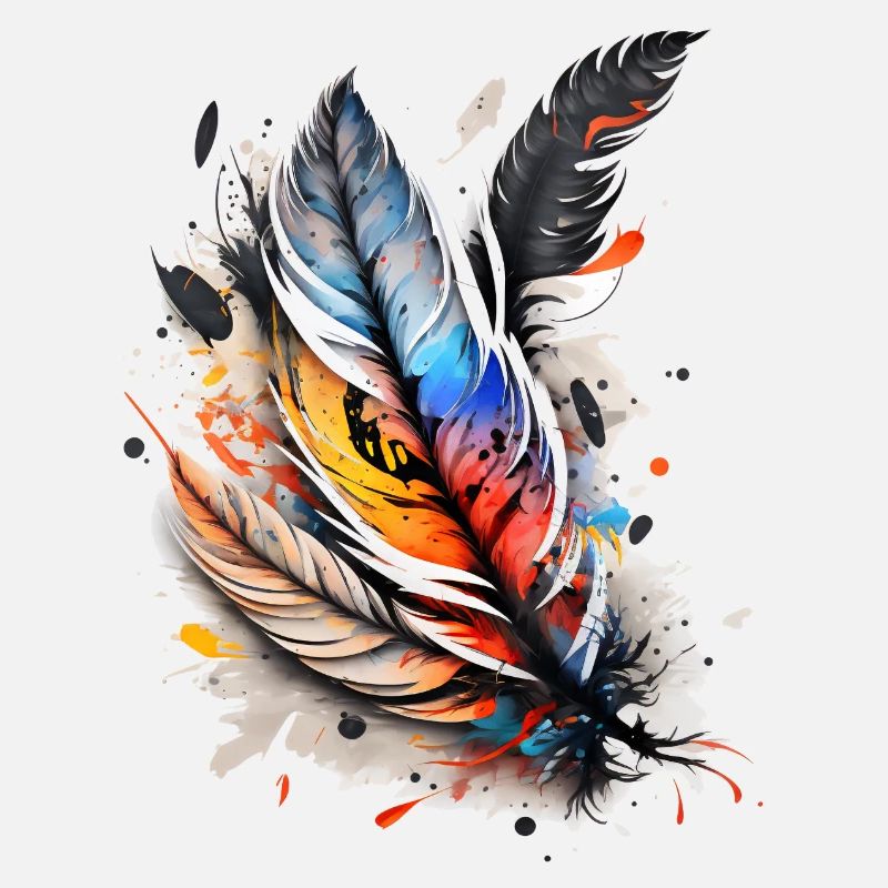 Feathers Boho Ethnic Style Pattern Tribal Indian
