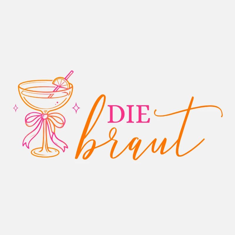 DIE BRAUT! Cocktailglas mit Schleife