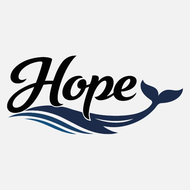 Hope Whale Ocean Wave Logo