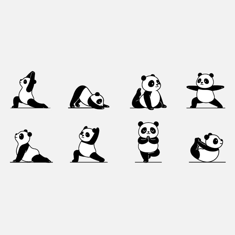 Yoga Practicing Pandas