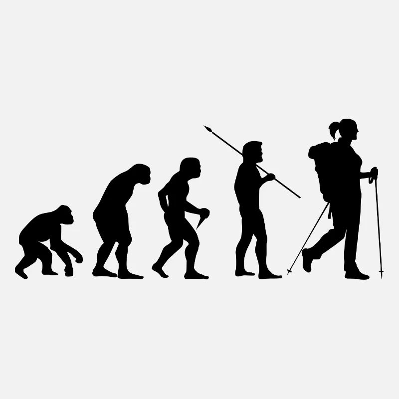 Evolution Wandern Frau