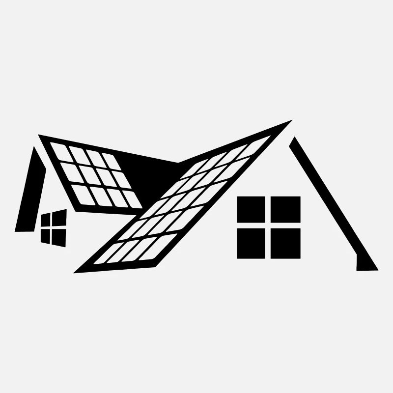 Toit de la maison avec panneaux solaires