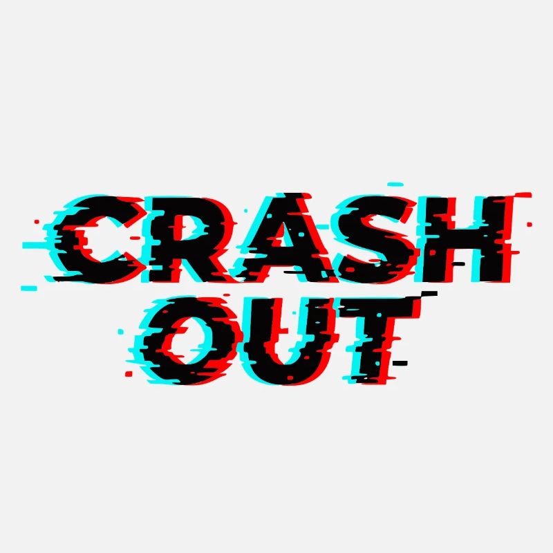 Crash Out - Glitch Style Black Red Cyan