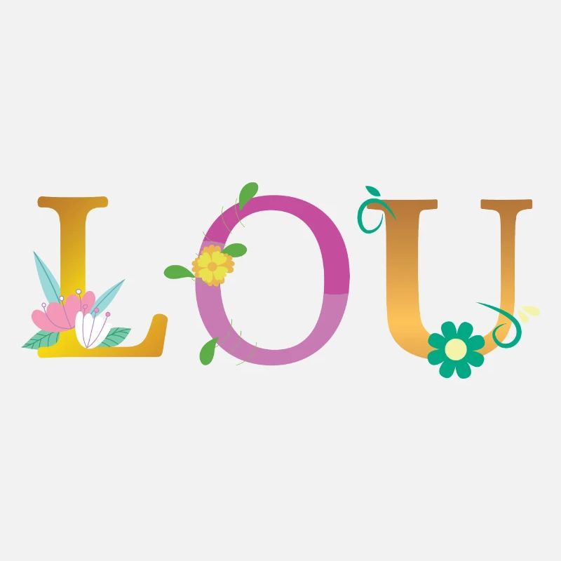 Nom LOU Orné de fleurs