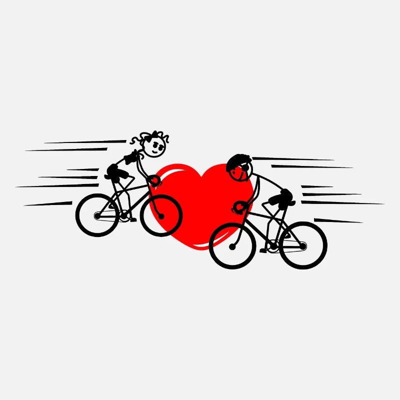 Zwei Radfahrer mit Herz in der Mitte