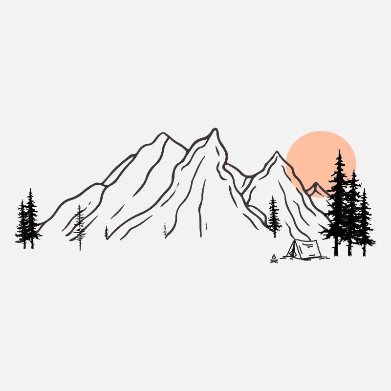 Sunrise Mountain Range Illustration