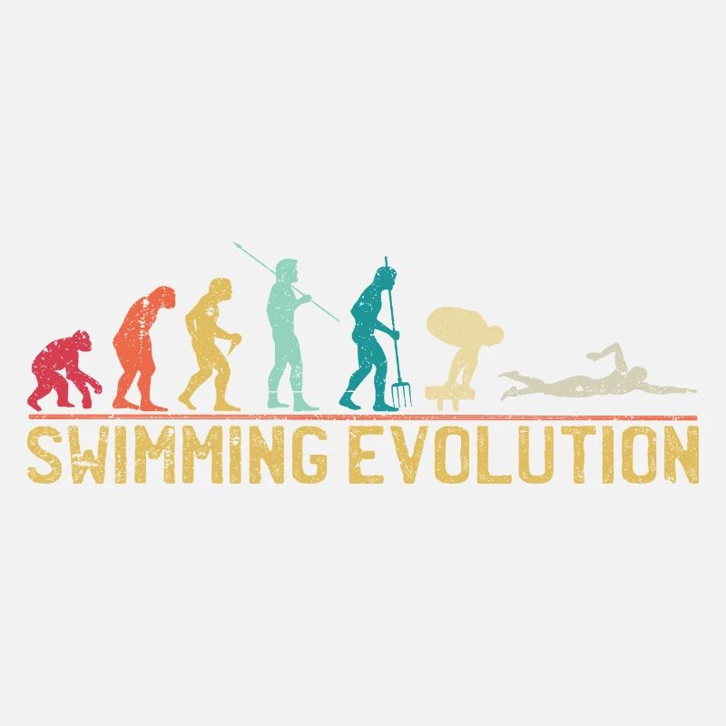 Illustration de l'évolution de la natation