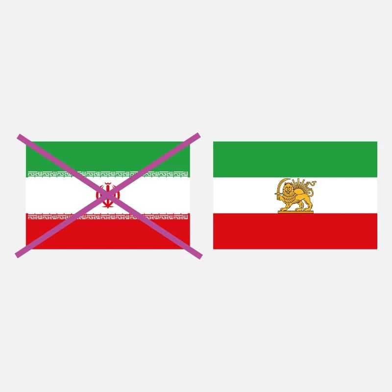 Drapeau traversant l’Iran – arrêt croisé graphique