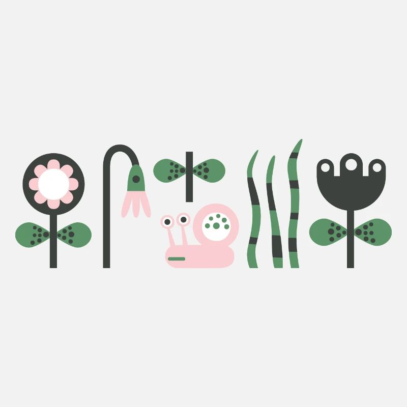 hungry pink snail with flowers