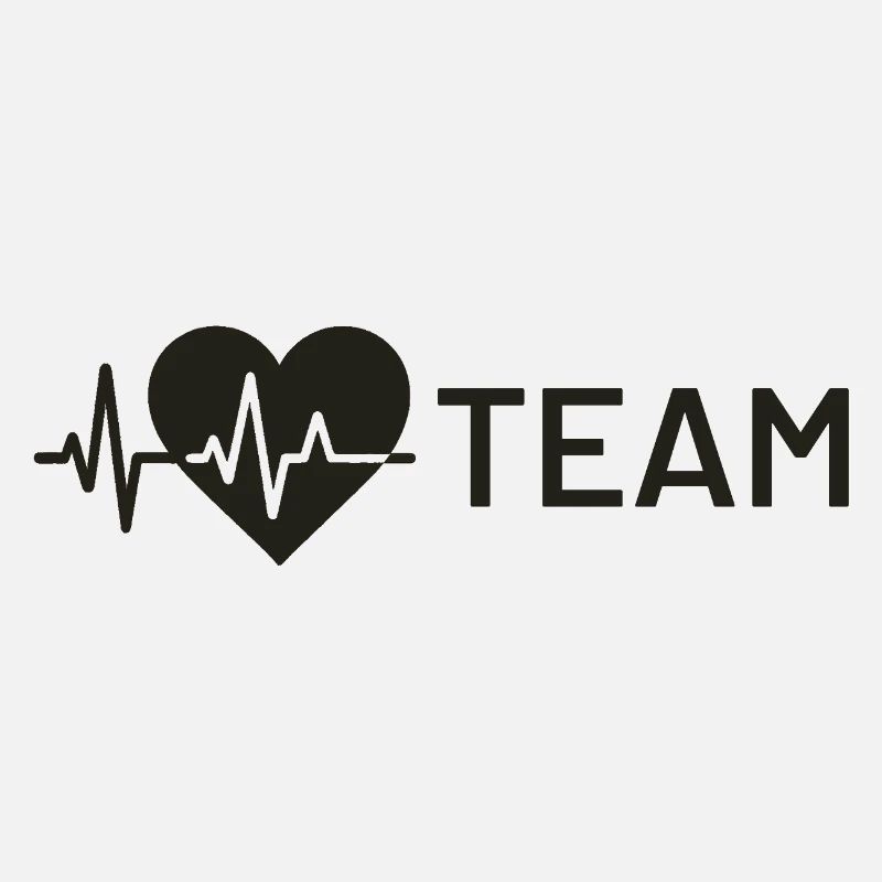 Heart wave icon with team text