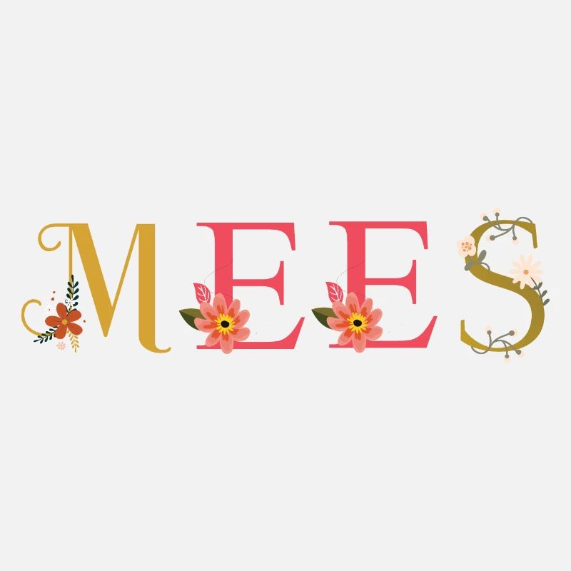Le nom de MEE décoré de fleurs