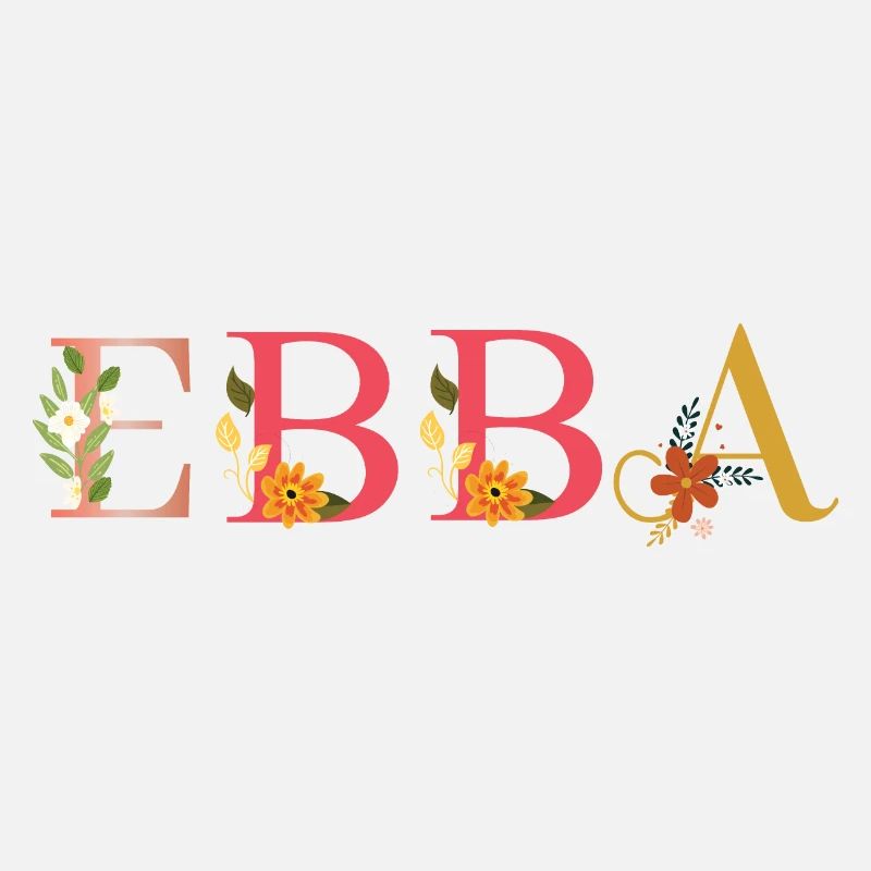 Nom EBBA décoré de fleurs