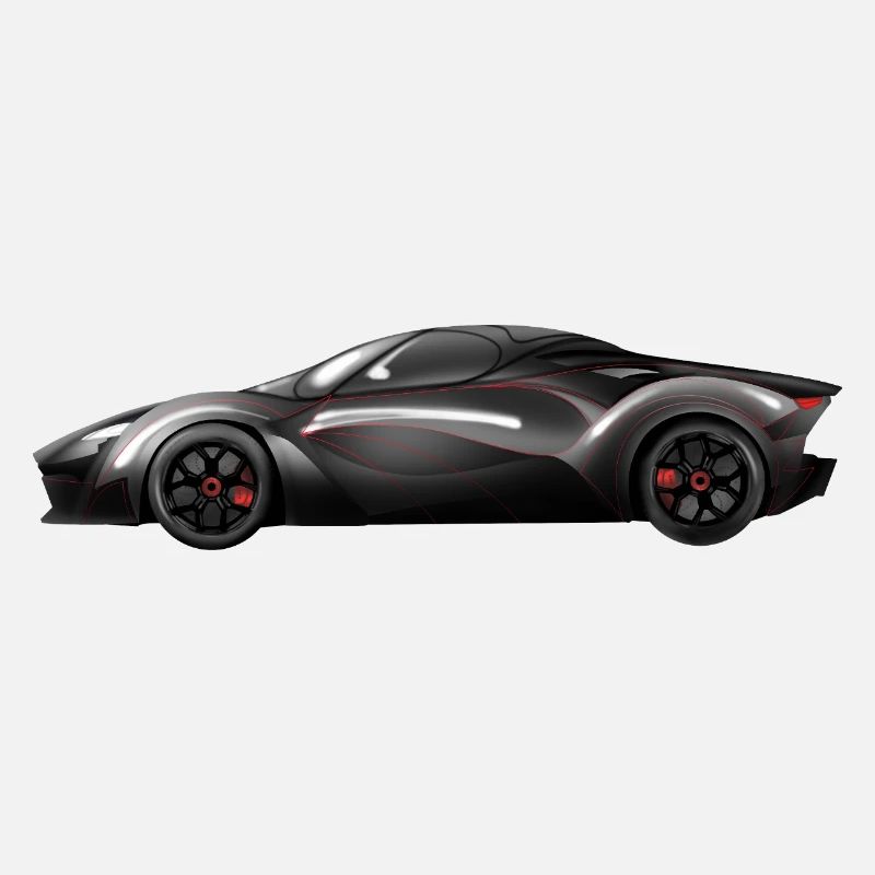 Glossy black supercar design