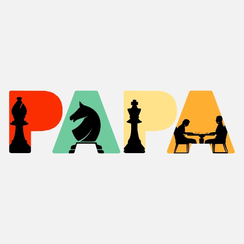 Chess Papa Retro Board Game Strategy Chess Dad