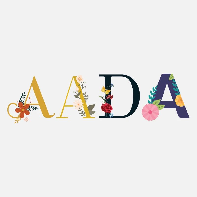 Nom AADA décoré de fleurs
